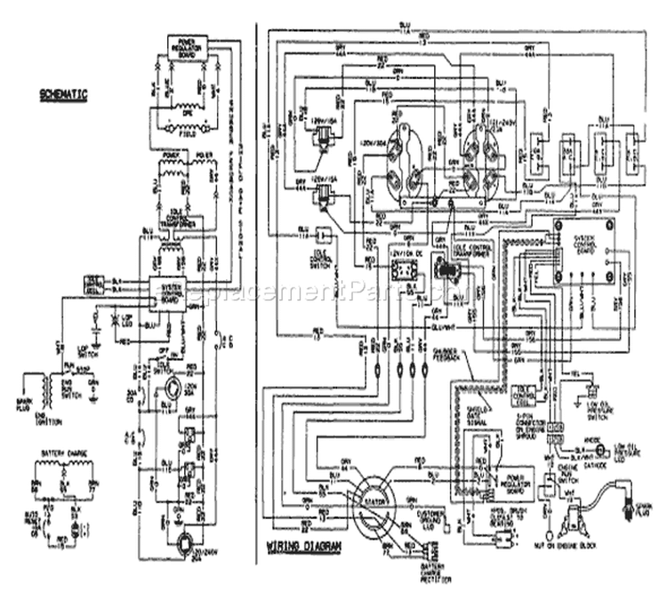 Page D Diagram and Parts List for 9411-1 3,500 XL Briggs and Stratton Generator